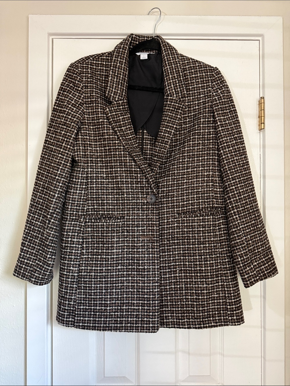 Old Navy Brown & Black Tweed Single-Button Blazer